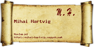 Mihai Hartvig névjegykártya